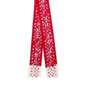 Louis Vuitton Red and White Monogram Silk Bandeau